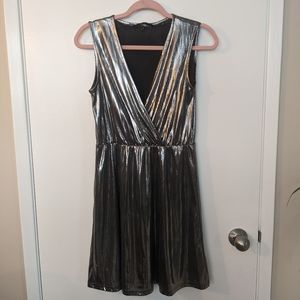 Vera Moda Metallic Silver Party Dress
